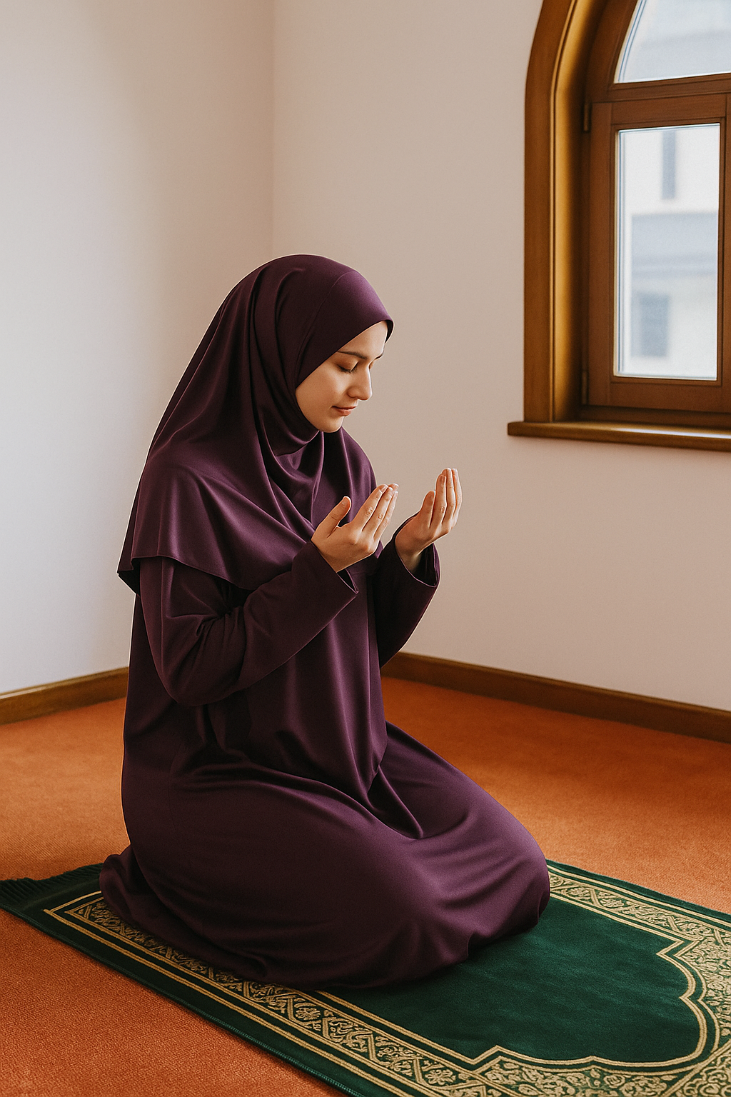 Tek parça başörtülü namaz elbisesi MOR