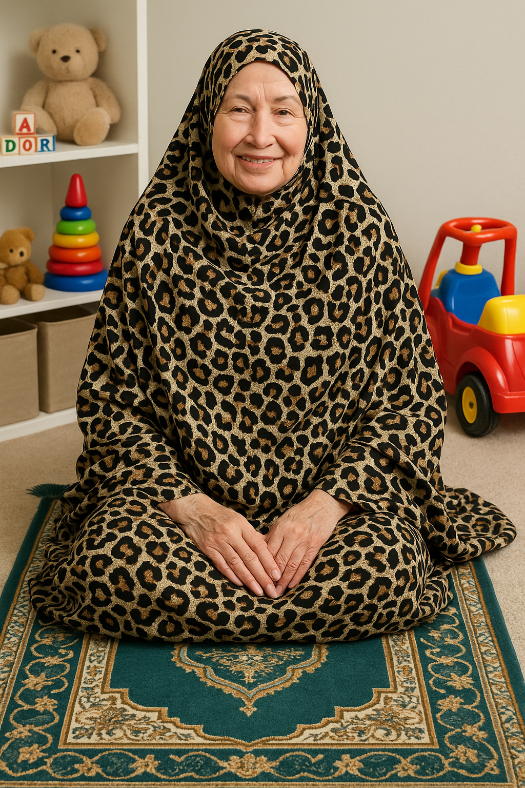 Tek parça başörtülü namaz elbisesi LEOPAR 