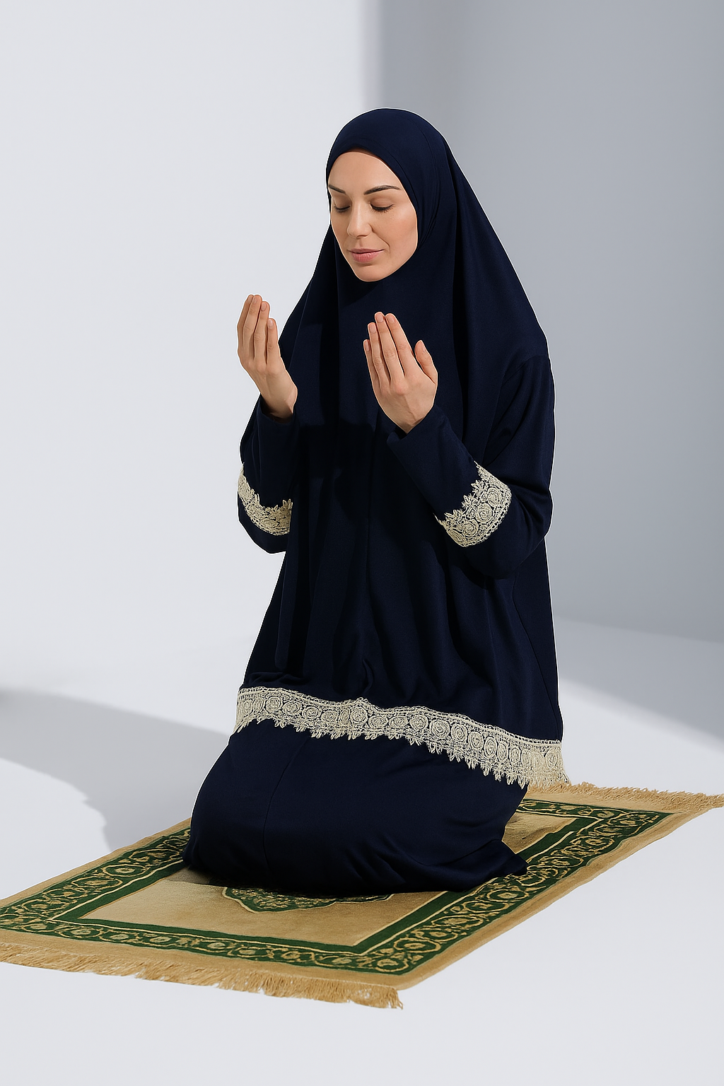 İki Parça Etekli Kadın Namaz Elbisesi LACİVERT