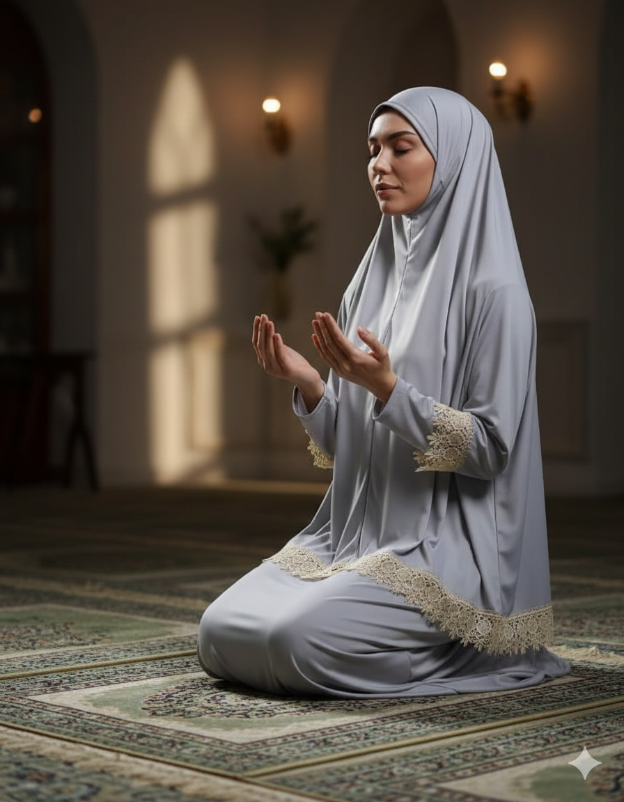 İki Parça Etekli Kadın Namaz Elbisesi