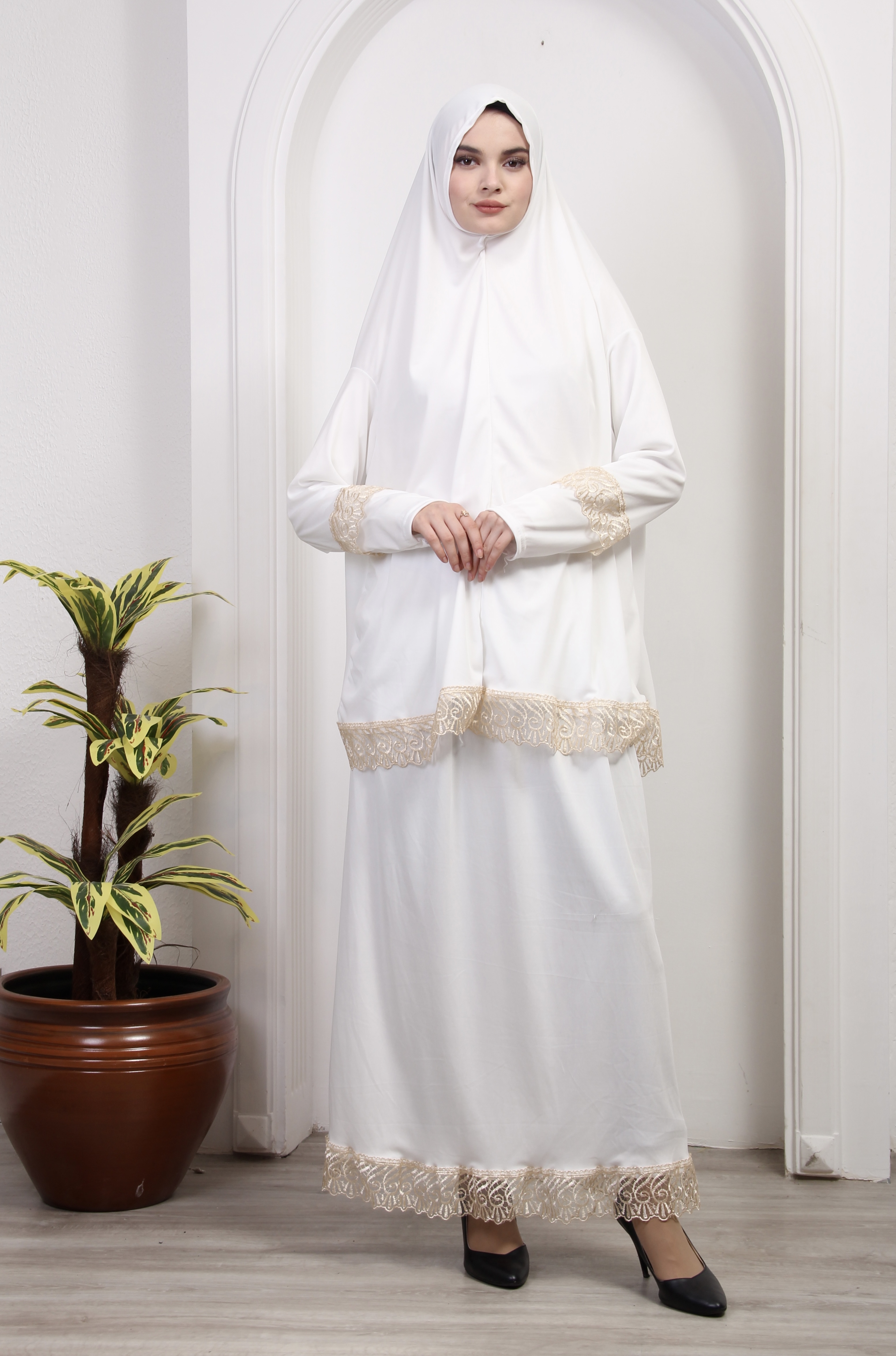 İki Parça Etekli Kadın Namaz Elbisesi