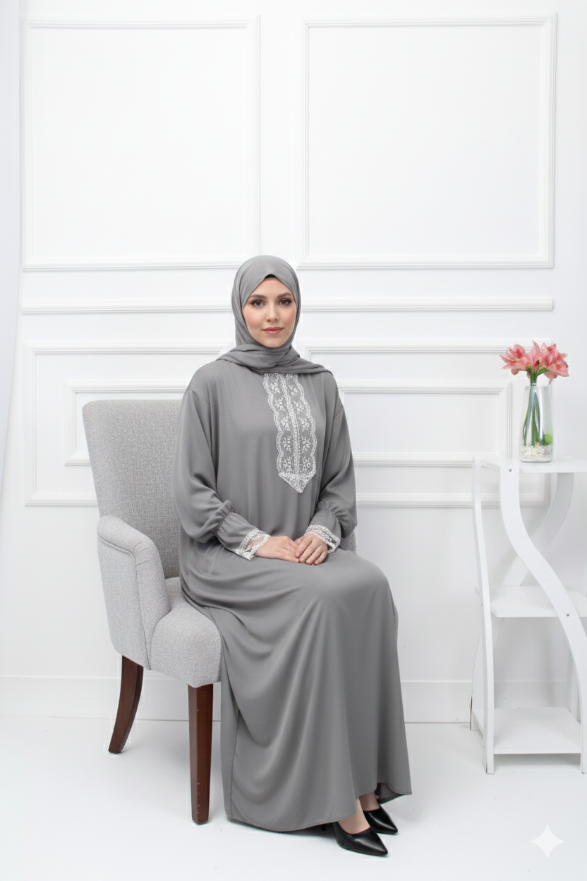 Tek Parça Başörtülü Kadın Namaz Elbisesi