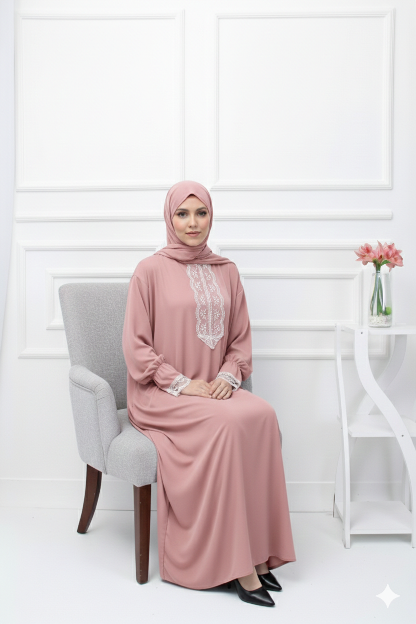 Tek Parça Başörtülü Kadın Namaz Elbisesi