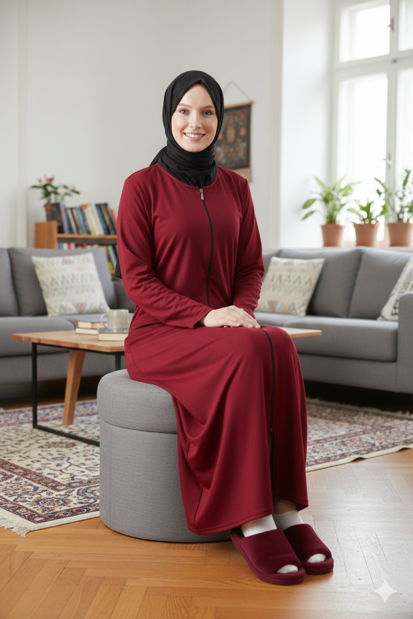 fermuarlı kadın namaz elbisesi /Ferace