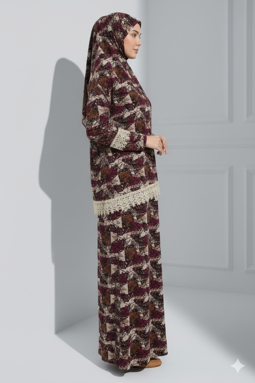 İki Parça Etekli Kadın Namaz Elbisesi 