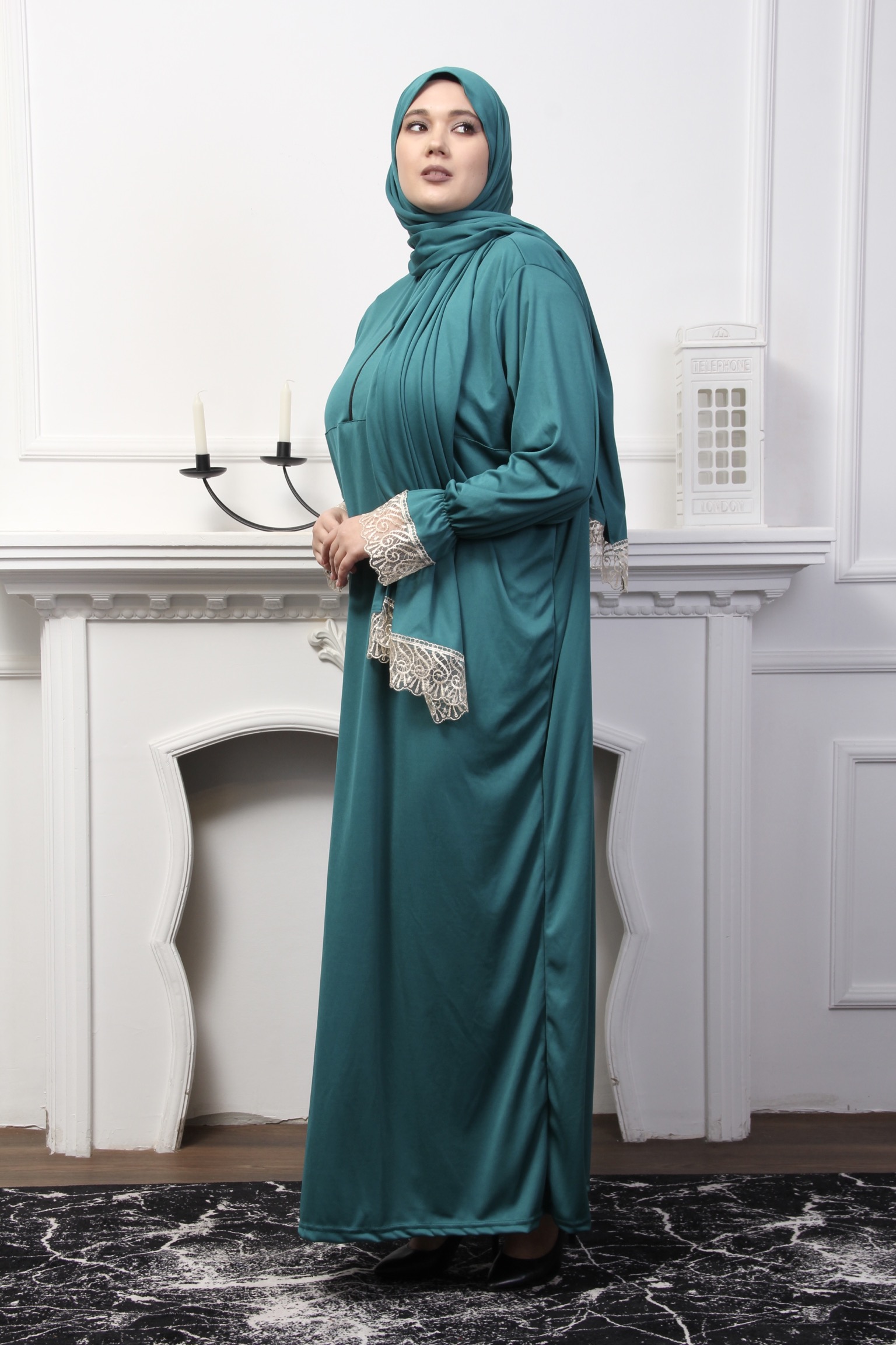 Yarım fermuarlı namaz elbisesi