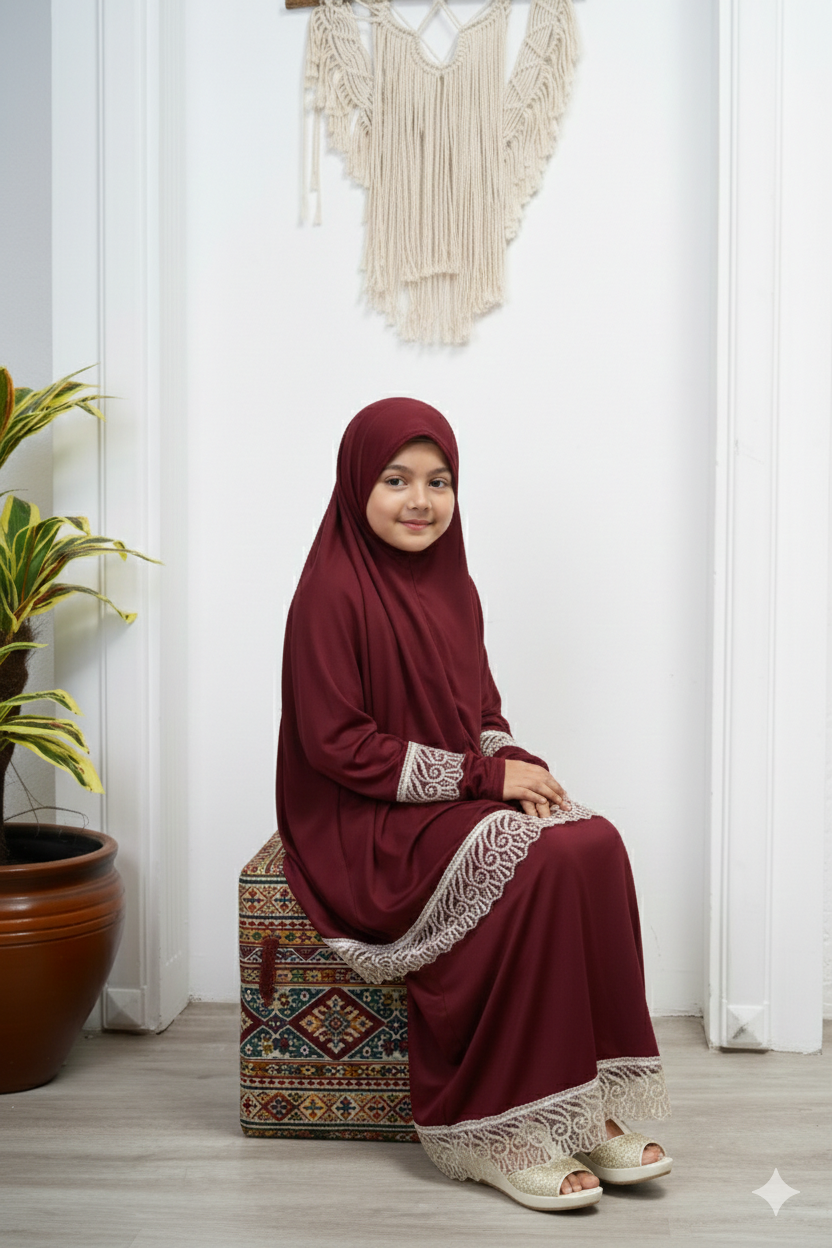 Çocuk Genç etekli namaz elbisesi