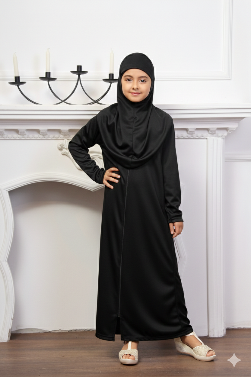 Çocuk fermuarlı başörtülü namazlık