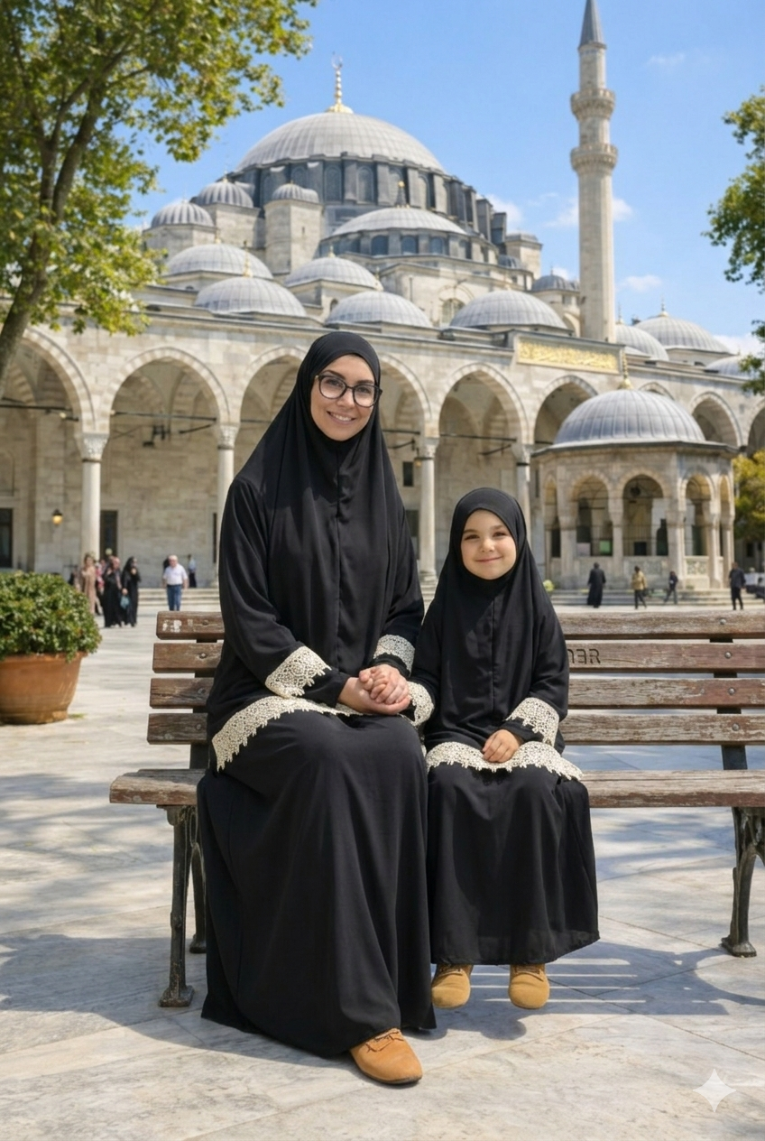 Anne kız etekli namaz takım 